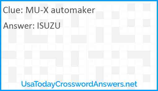 MU-X automaker Answer