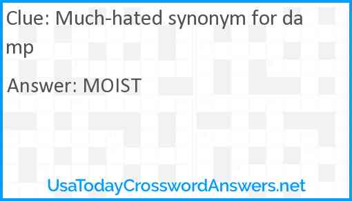 Much-hated synonym for damp Answer