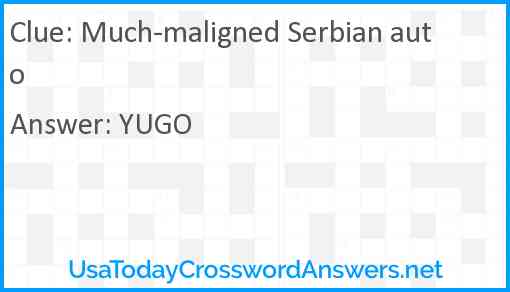 Much-maligned Serbian auto Answer