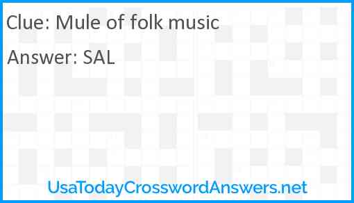 Mule of folk music Answer