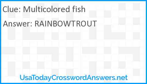 Multicolored fish Answer