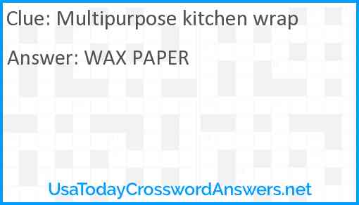 Multipurpose kitchen wrap Answer