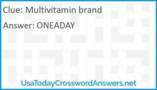 Multivitamin brand Answer