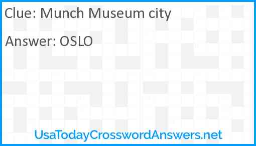 Munch Museum city Answer