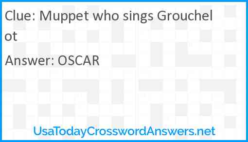 Muppet who sings Grouchelot Answer