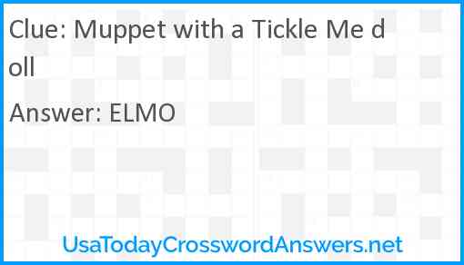 Muppet with a Tickle Me doll Answer