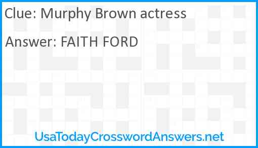 Murphy Brown actress Answer