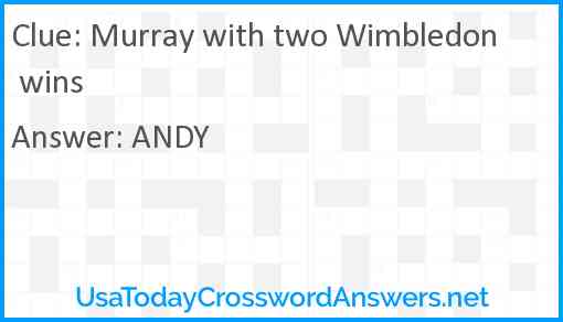 Murray with two Wimbledon wins Answer
