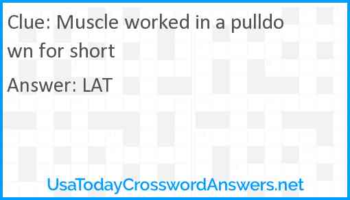Muscle worked in a pulldown for short Answer
