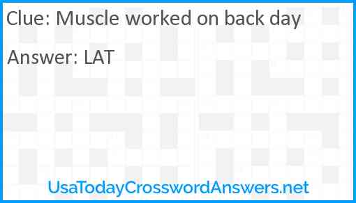 Muscle worked on back day Answer