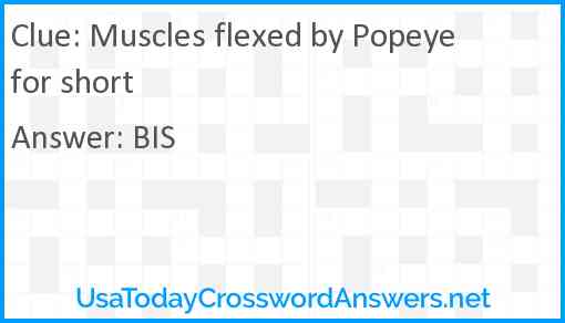 Muscles flexed by Popeye for short Answer