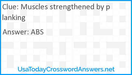Muscles strengthened by planking Answer