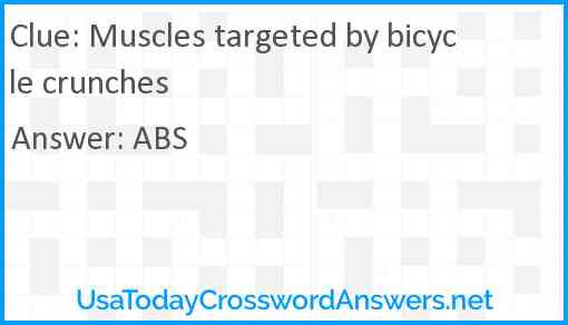 Muscles targeted by bicycle crunches Answer