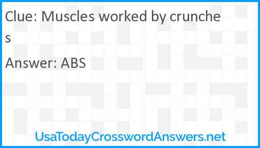 Muscles worked by crunches Answer