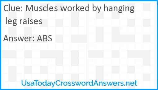 Muscles worked by hanging leg raises Answer