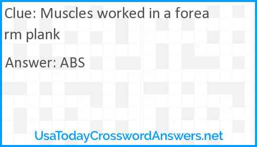 Muscles worked in a forearm plank Answer