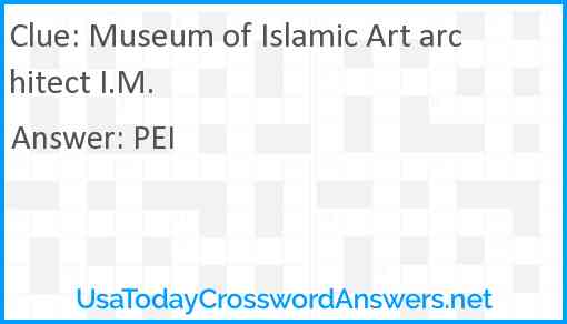 Museum of Islamic Art architect I.M. Answer