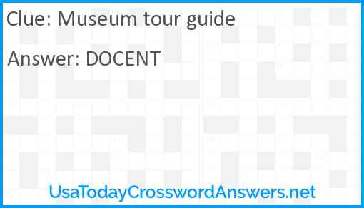 Museum tour guide Answer