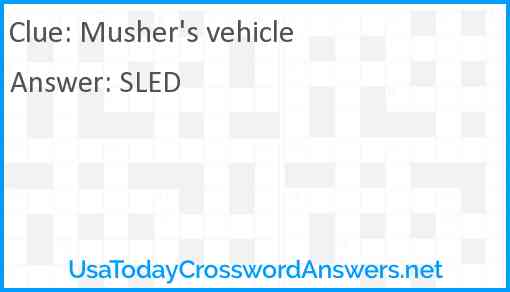 Musher's vehicle Answer