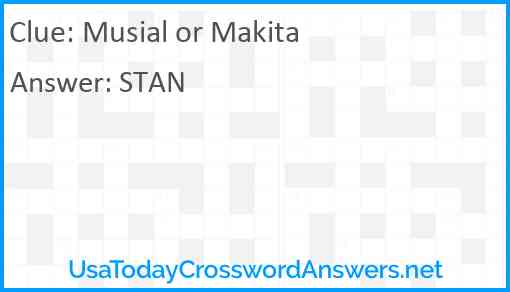 Musial or Makita Answer