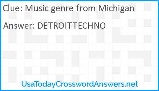 Music genre from Michigan Answer