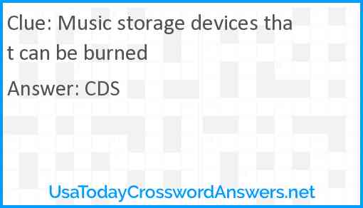 Music storage devices that can be burned Answer