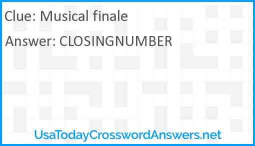 Musical finale Answer