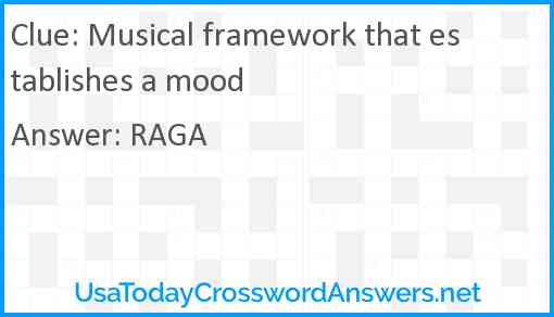 Musical framework that establishes a mood Answer