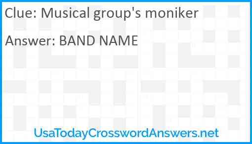 Musical group's moniker Answer