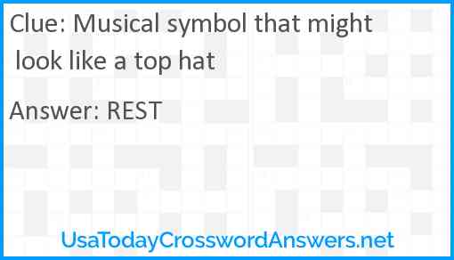 Musical symbol that might look like a top hat Answer