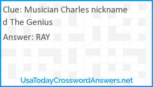 Musician Charles nicknamed The Genius Answer