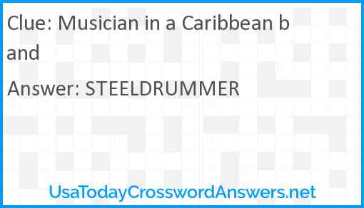 Musician in a Caribbean band Answer