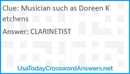 Musician such as Doreen Ketchens Answer
