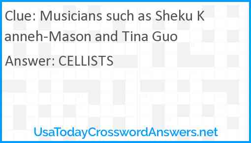 Musicians such as Sheku Kanneh-Mason and Tina Guo Answer