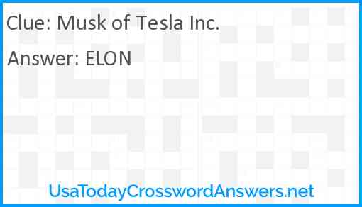 Musk of Tesla Inc. Answer