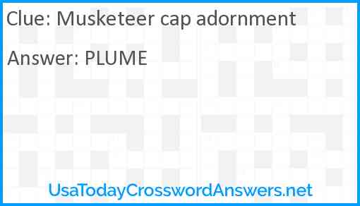 Musketeer cap adornment Answer