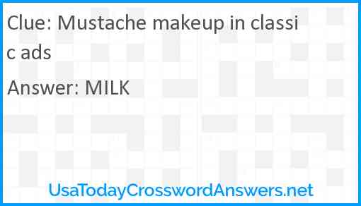 Mustache makeup in classic ads Answer