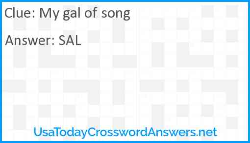 My gal of song Answer