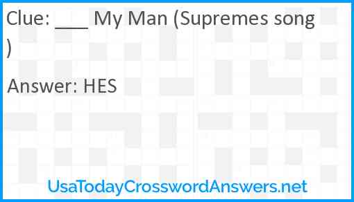 ___ My Man (Supremes song) Answer