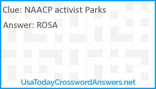 NAACP activist Parks Answer