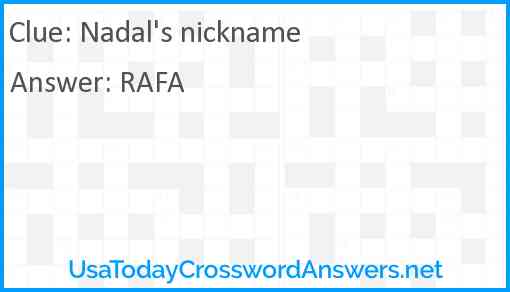 Nadal's nickname Answer