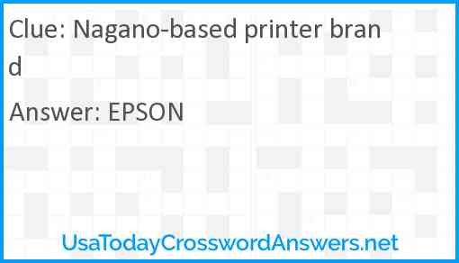 Nagano-based printer brand Answer