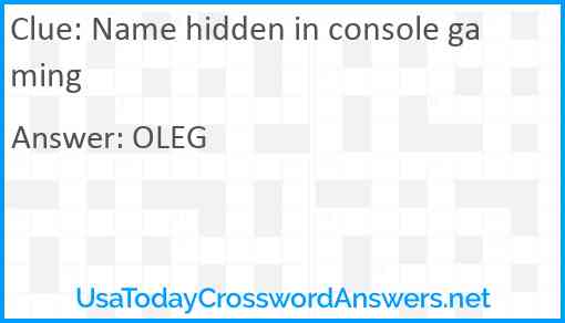 Name hidden in console gaming Answer