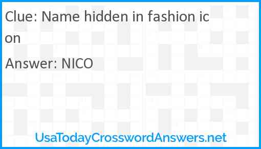 Name hidden in fashion icon Answer