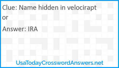 Name hidden in velociraptor Answer