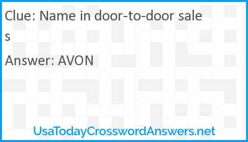 Name in door-to-door sales Answer