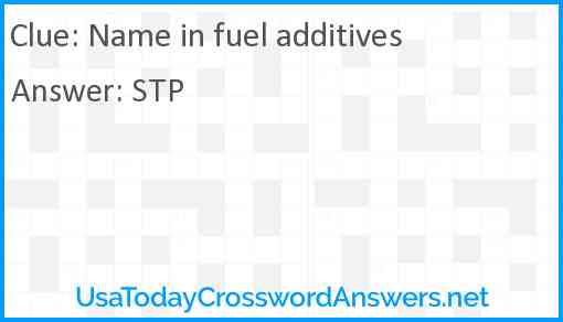 Name in fuel additives Answer