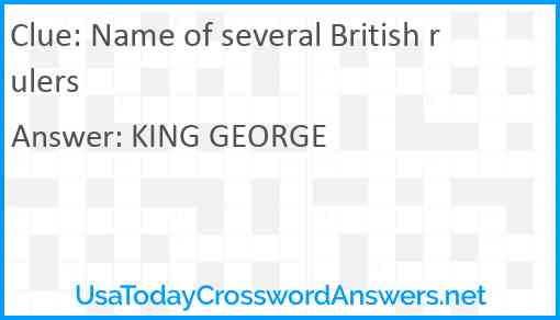 Name of several British rulers Answer