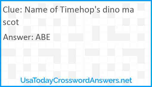 Name of Timehop's dino mascot Answer