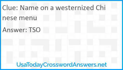 Name on a westernized Chinese menu Answer